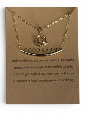 🪷🆕 Charm GOOD KARMA Pendant Golden Necklace